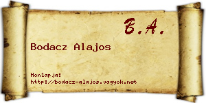 Bodacz Alajos névjegykártya